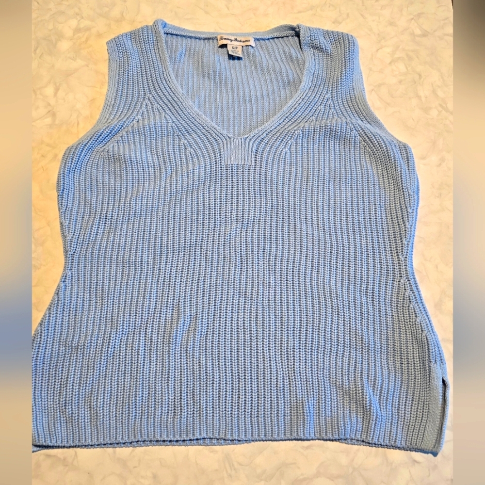 Tommy Bahama Sky Blue Knit Tank Top Ladies Size Small